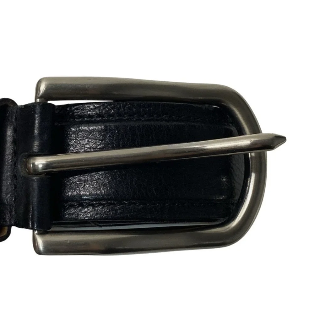 Prada Mens Black Leather Belt Silver Buckle Made‎ in Italy 2C 4231 Size 44 110